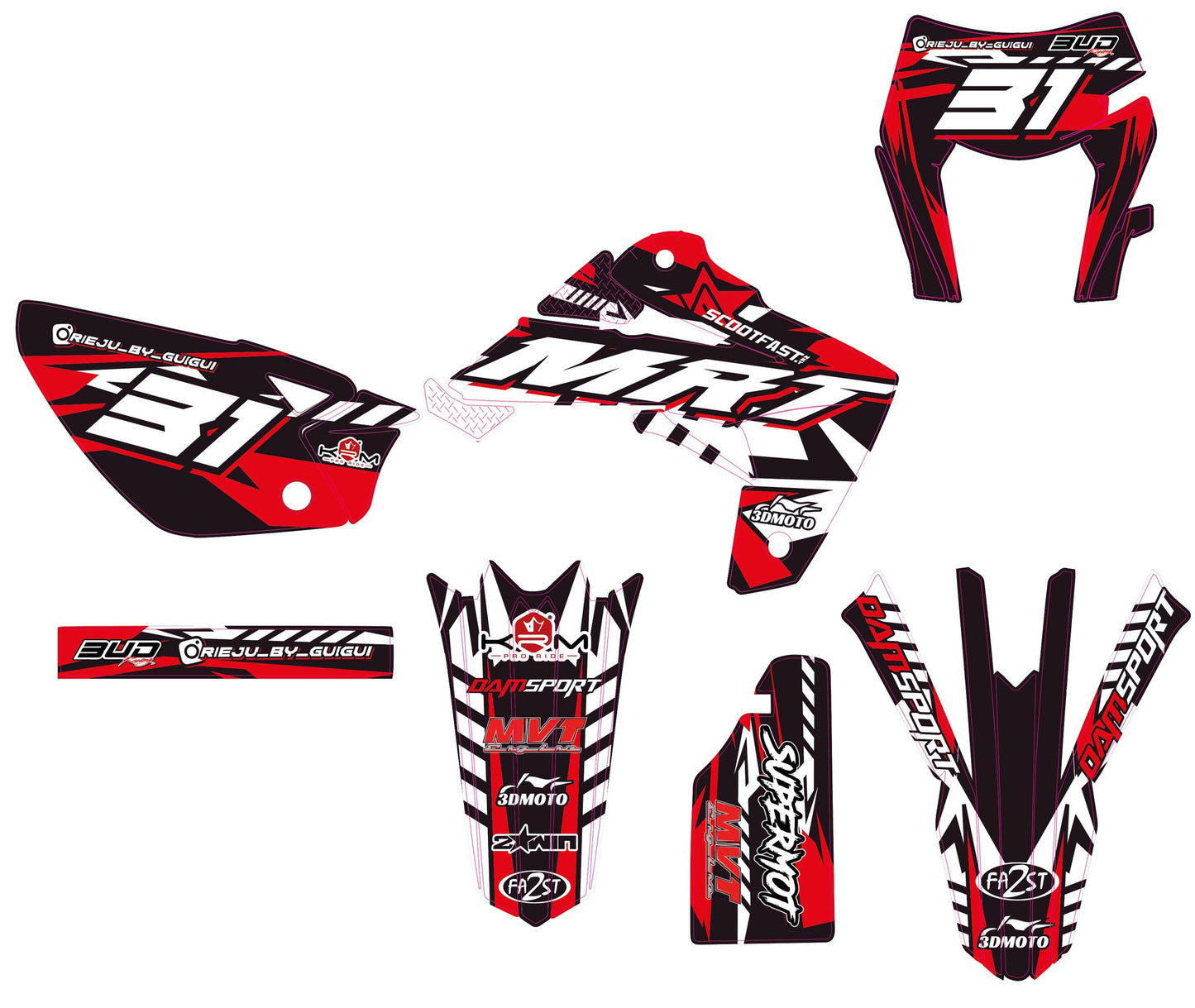 Kit déco 50cc/85cc Supermot 100 % personnalisable